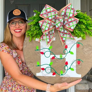 Christmas Front Door Decor | Personalized Christmas Sign | Christmas Wreath | Christmas Sign | Christmas Decor | Christmas Door Hanger