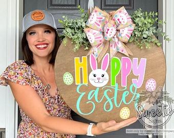 Easter Front Door Decor | Happy Easter | Easter Decor | Easter Wreath | Easter Door Hanger | Easter Door Wreath | Easter Sign