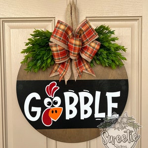 Thanksgiving Front Door Decor Gobble Turkey Front Door Wreath Thanksgiving Door Hanger Thanksgiving Decor Thanksgiving Door Wreath image 7