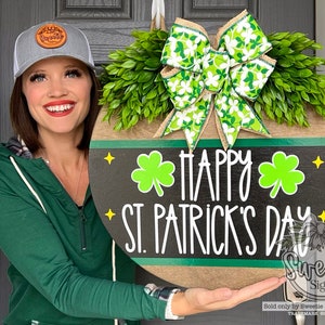 Saint Pattys Day Front Door Decor | Saint Pattys Day Door Sign | Happy Saint Pattys Day | Saint Patty's Front Door Hanger | Door Hanger