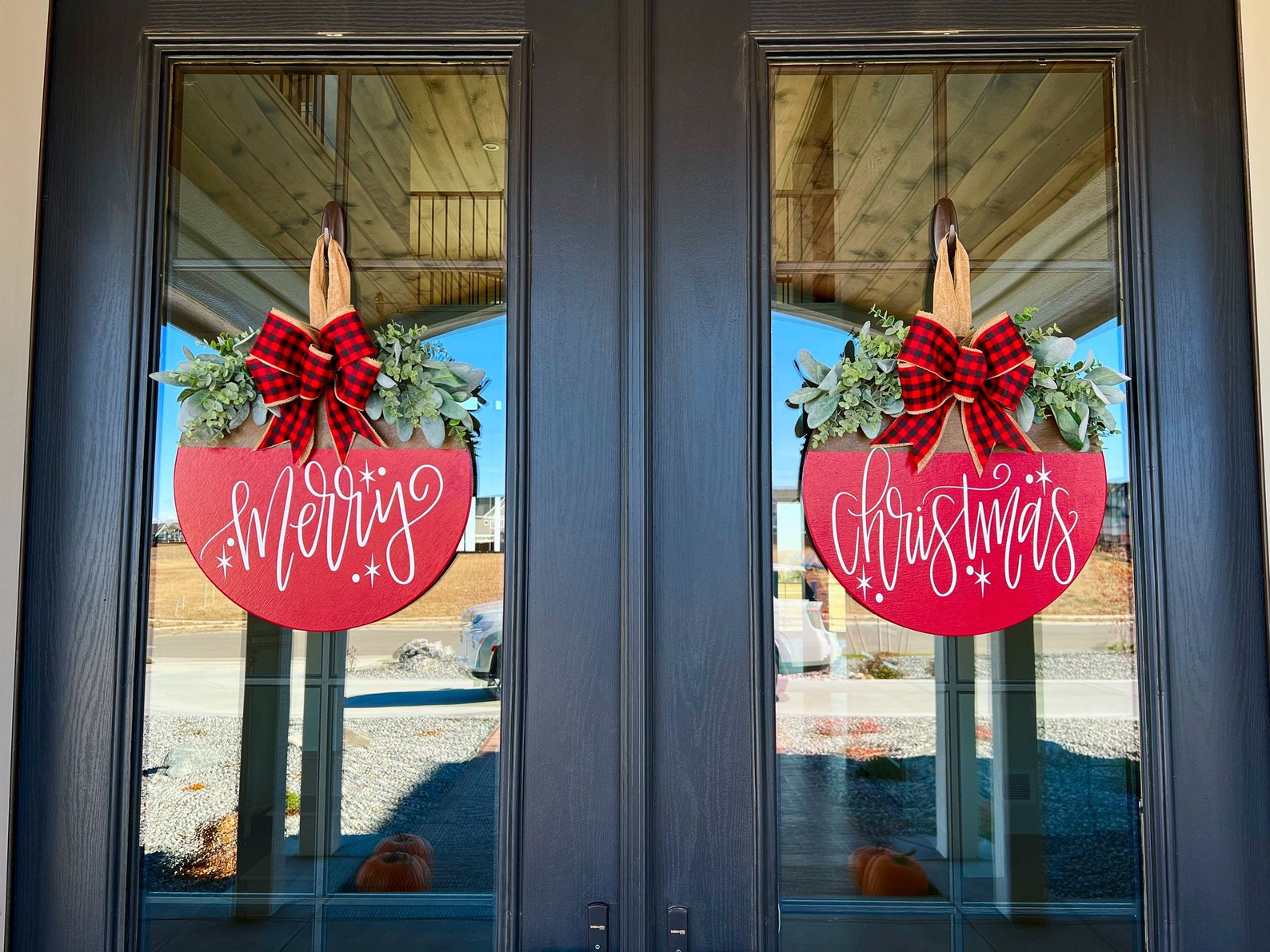 Christmas Front Door Decor Christmas Double Door Wreath - Etsy