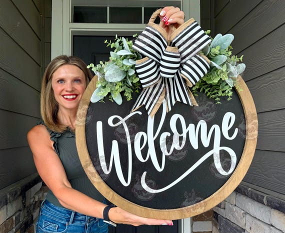 Front Door Hanger | Front Door Sign | Welcome Sign | Front Door Sign | Welcome Door Hanger | Year Round Door Hanger | Home Decor
