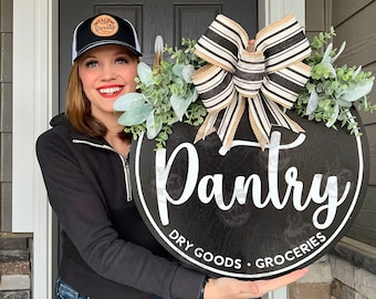 Pantry Sign | Pantry Decor | Pantry Dry Goods Groceries | Kitchen Decor | Wood Wall Art | Home Decor | Farmhouse Decor | Housewarming Gift