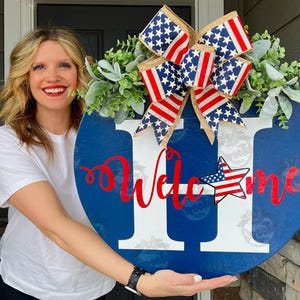 Fourth of July Front Door Decor | Last Name/Family | Front Door Wreath | Happy 4th Of July | Fourth of July Decor | Fourth Of July Wreath
