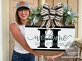 Front Door Decor | Welcome To Our Home | Year Round Wreath | Front Door Hanger | Personalized Door Wreath | Housewarming Gift | Home Decor