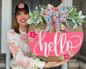 Spring Front Door Decor | Summer Wreath | Spring Wreath | Summer Door Hanger | Spring Front Door Wreath | Spring Door Hanger | Spring