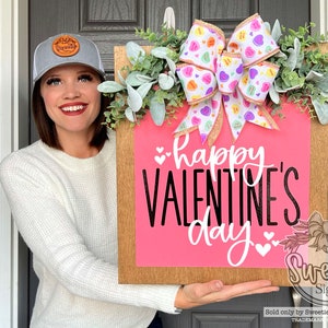 Valentines Front Door Decor | Valentine's Sign | Valentines Decor | Valentine's Wreath | Valentines Door Hanger | Valentine's Door Wreath