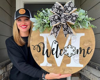Winter Front Door Decor | Last Name/Personalized | Winter Wreath | Winter Sign | Winter Decor | Winter Door Hanger | Winter Door Wreath