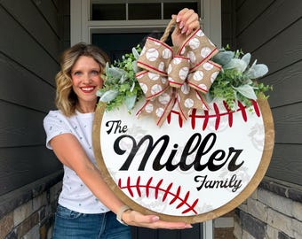 Baseball Front Door Hanger | Baseball Sign | Baseball Decor | Baseball Gift | Baseball Door Hanger | Baseball Door Sign