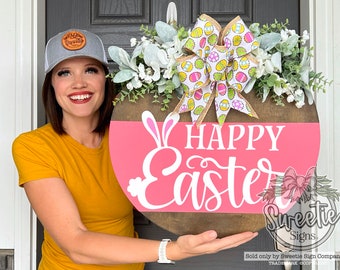 Easter Front Door Decor | Easter Wreath | Easter Decor | Happy Easter | Front Door Wreath | Easter Door Hanger | Easter Door Wreath