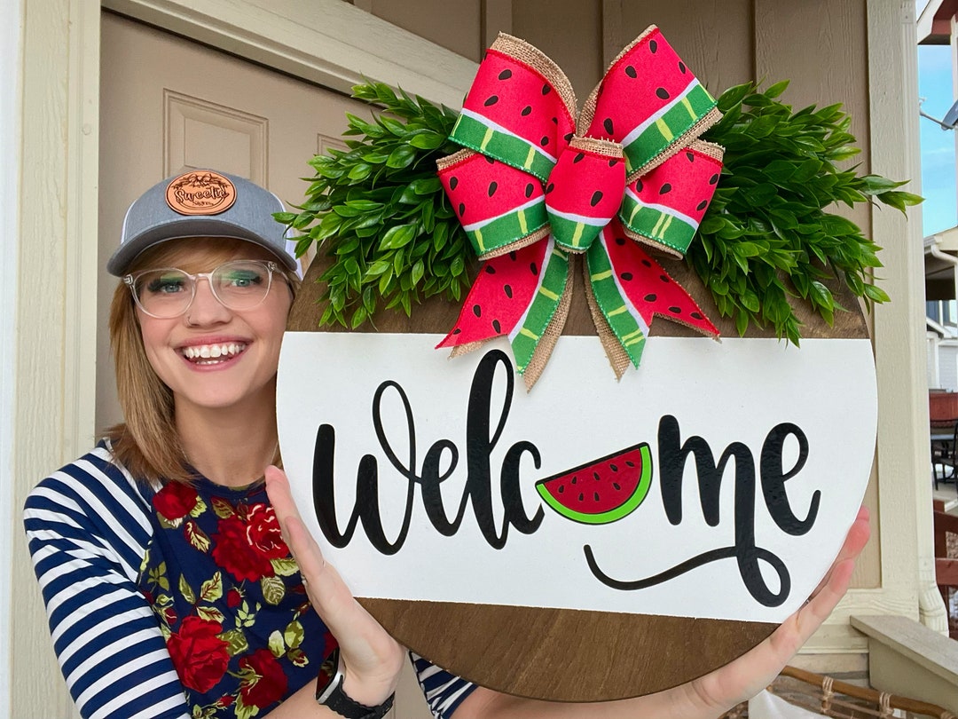 Summer Front Door Decor Summer Wreath Watermelon Etsy