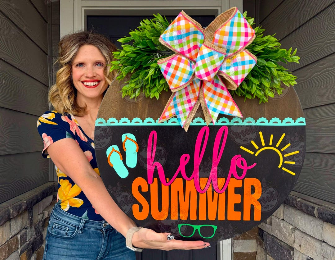 Summer Door Decor | Hello Summer | Flip Flops | Summer Door Hanger ...