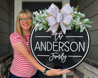 Front Door Decor | Last Name/Family | Year Round Wreath | Front Door Hanger | Personalized Door Wreath | Housewarming Gift | Home Decor