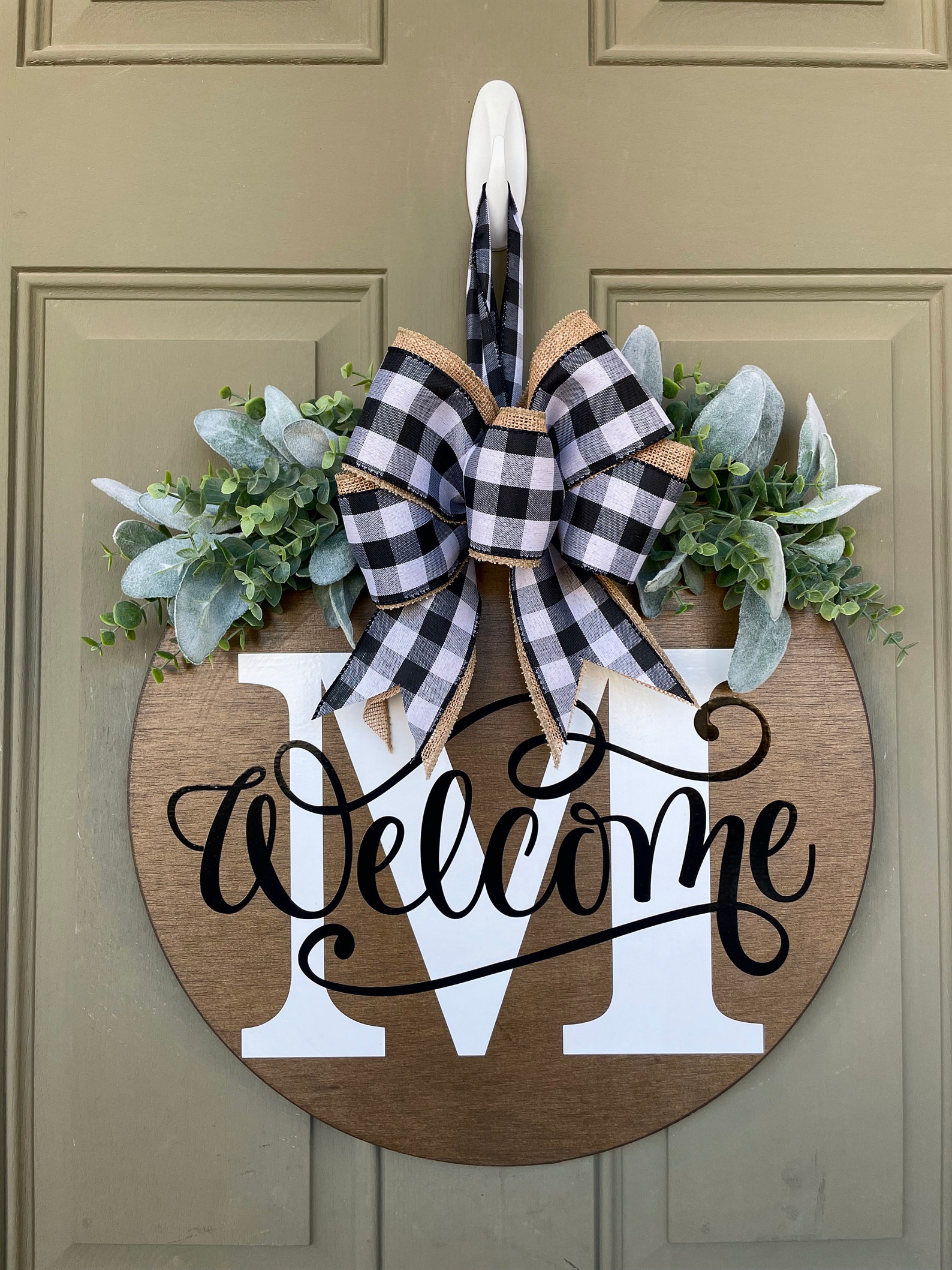 Front Door Decor Last Name/initial Sign Front Etsy