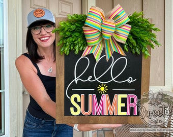 Summer Front Door Decor | Hello Summer Wreath | Summer Wreath | Popsicles | Summer Sign | Front Door Wreath | Summer Door Hanger