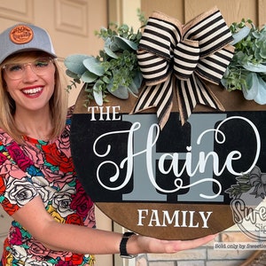 Front Door Decor | Last Name/Family | Year Round Wreath | Front Door Hanger | Front Door Wreath | Personalized | Front Door Sign