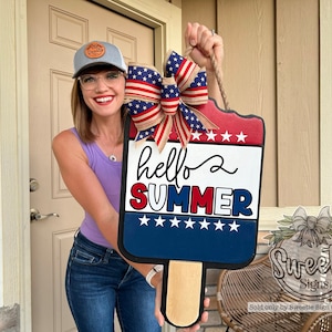 Summer Front Door Decor | Summer Wreath | Summer Welcome Sign | Hello Summer | Popsicle | Summer Front Door Wreath | Summer Door Hanger