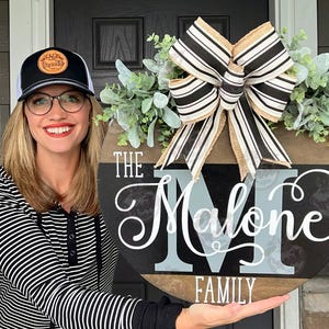 Front Door Decor | Last Name/Family | Year Round Wreath | Front Door Hanger | Front Door Wreath | Personalized | Front Door Sign