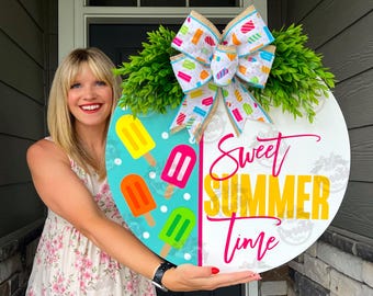 Summer Front Door Decor | Sweet Summer Time | Popsicles | Summer Door Hanger | Summer Wreath | Summer Door Wreath | Summer Door Sign