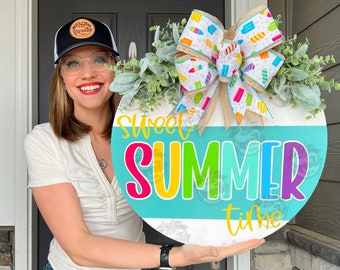 Summer Front Door Decor | Summer Wreath | Sweet Summer Time | Summer Front Door Wreath | Summer Door Hanger | Summer Door Wreath | Summer