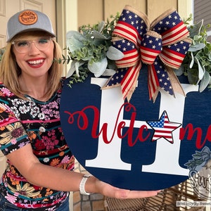 Fourth of July Front Door Decor | Last Name/Family | Front Door Wreath | Happy 4th Of July | Fourth of July Decor | Fourth Of July Wreath