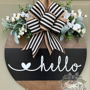 Front Door Decor Front Door Wreath Hello Welcome To Our Home Door Hanger Housewarming Gift Home Decor image 8