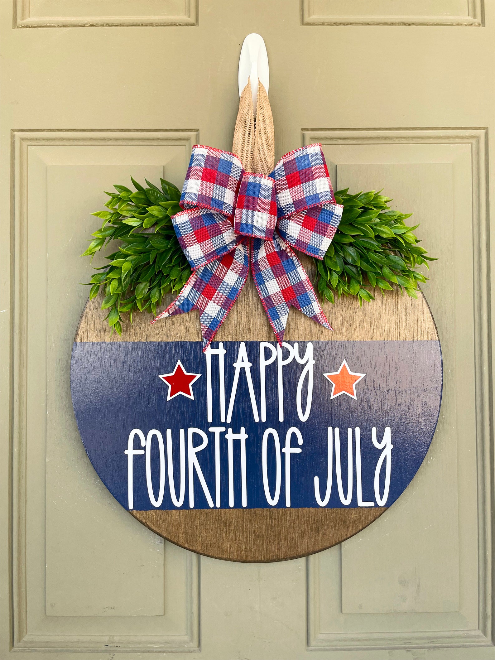 Fourth of July Front Door Decor 4th of July Wreath Happy Etsy