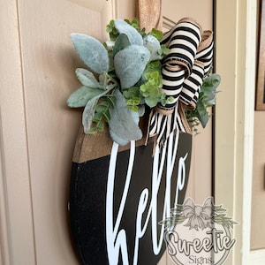 Front Door Decor | Hello | Hello Door Hanger | Wreath | Year Round ...