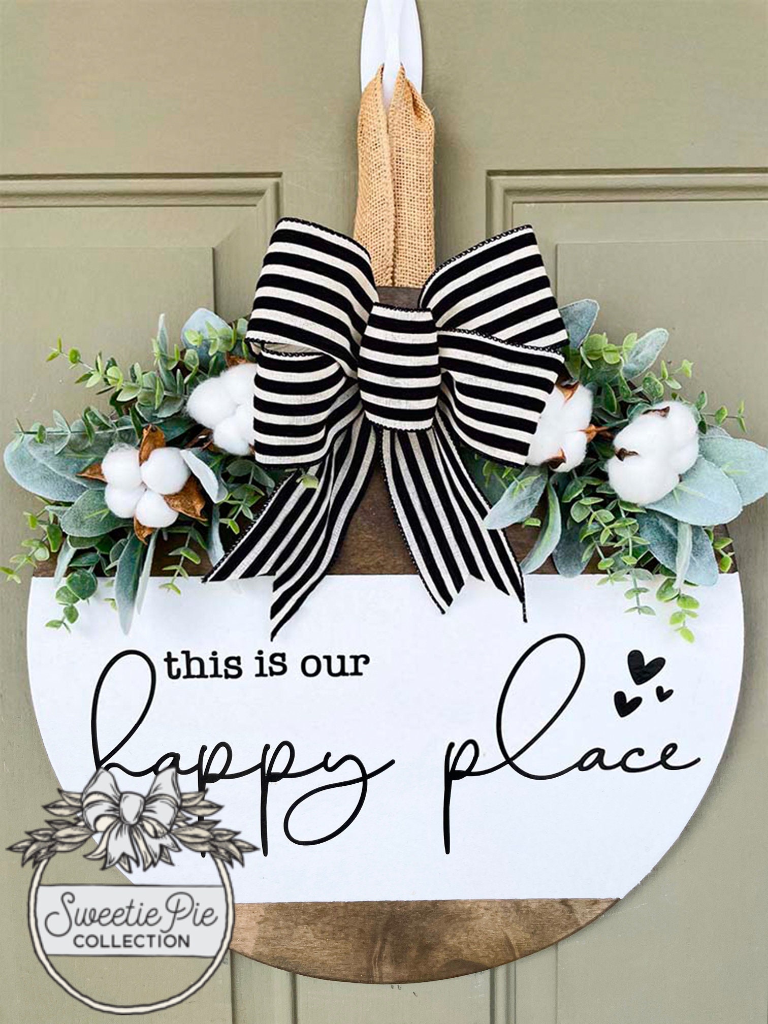 Front Door Decor Front Door Wreath This is Our Happy Place Etsy