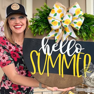 Summer Front Door Decor | Summer Wreath | Hello Summer | Summer Front Door Wreath | Summer Door Hanger | Summer Door Wreath | Summer Sign