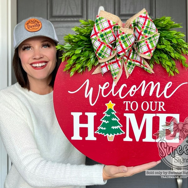 Christmas Front Door Decor | Merry Christmas | Christmas Wreath | Christmas Decor | Christmas Sign | Christmas Door Wreath | Christmas Tree