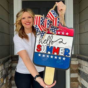 Summer Front Door Decor | Summer Wreath | Summer Welcome Sign | Hello Summer | Popsicle | Summer Front Door Wreath | Summer Door Hanger