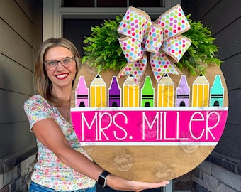 Teacher Door | Teacher Door Sign | Teacher Name | Classroom Sign | Teacher Gift | Teacher Appreciation | Welcome To Our Classroom |Classroom