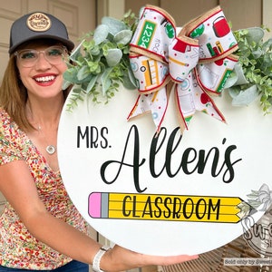 Teacher Door | Teacher Door Sign | Teacher Name | Classroom Sign | Teacher Gift | Teacher Appreciation | Welcome To Our Classroom |Classroom