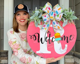 Summer Front Door Decor | Last Name/Personalized | Popsicle | Summer Door Hanger | Summer Sign  | Summer Door Wreath | Summer Door Sign