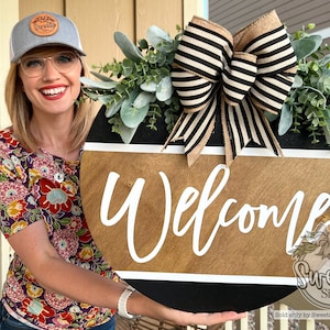 Front Door Decor | Welcome Sign | Year Round Wreath | Welcome Door Sign | Front Door Hanger | Front Door Wreath | Front Door Sign