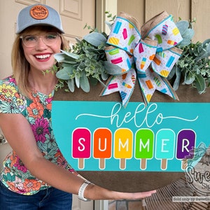 Summer Front Door Decor | Hello Summer | Popsicles | Summer Door Hanger | Summer Wreath | Summer Door Wreath | Summer Door Sign | Summer