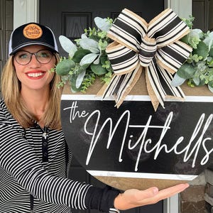 Front Door Decor | Last Name/Family | Year Round Wreath | Front Door Hanger | Personalized Door Wreath | Housewarming Gift | Home Decor