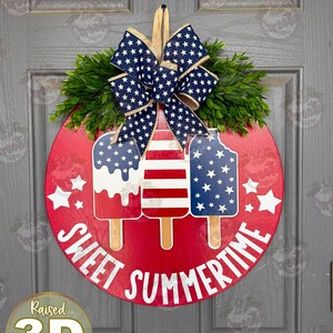 Fourth of July Front Door Hanger | Patriotic Popsicles | Happy 4th Of July | Fourth of July | 4th Of July Hanger | 4th of July Door Wreath afbeelding 9