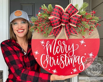 Christmas Front Door Decor | Gingerbread Man | Christmas Wreath ...