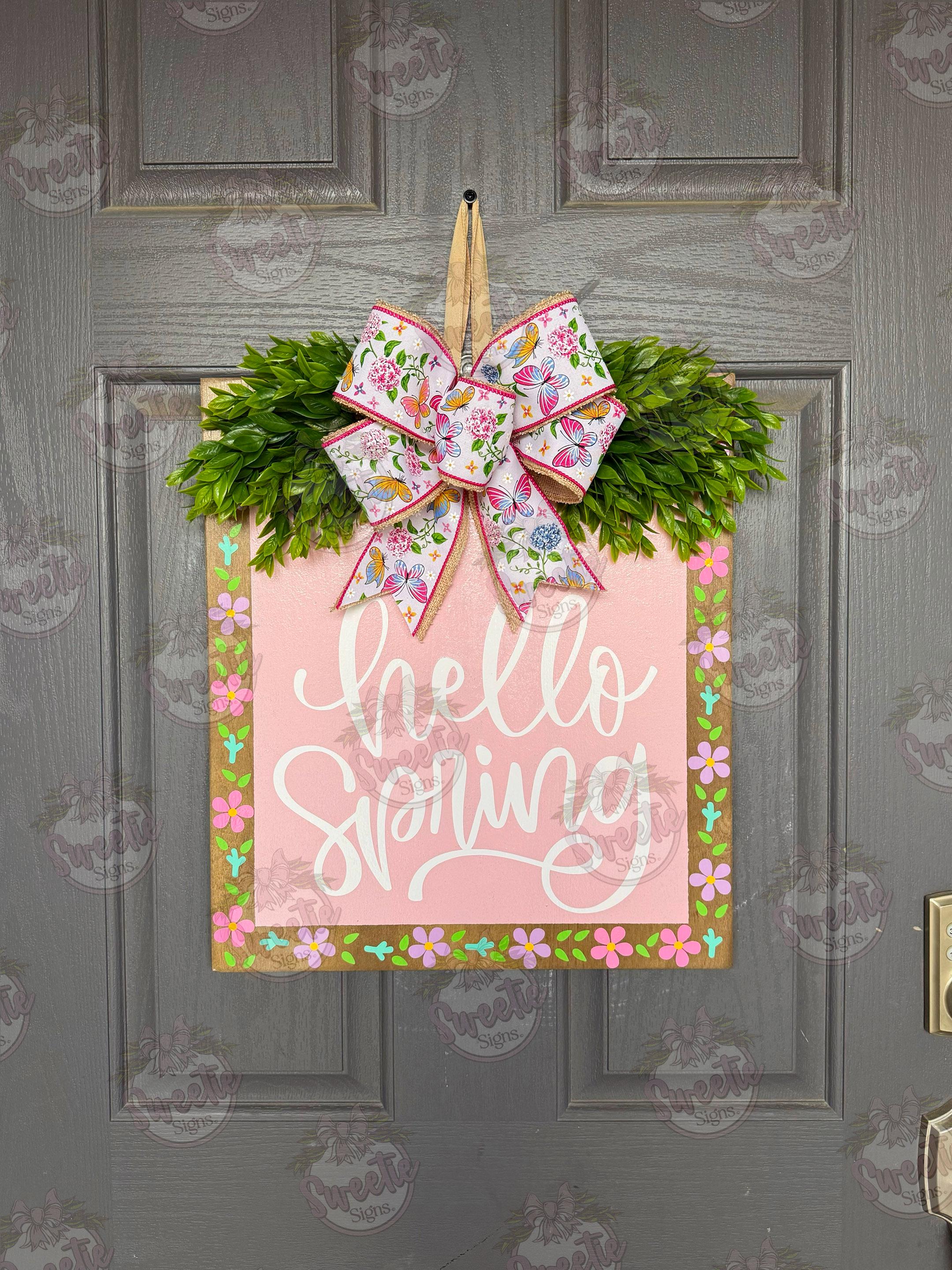 Spring Front Door Decor | Hello Spring | Spring Wreath | Spring Front ...