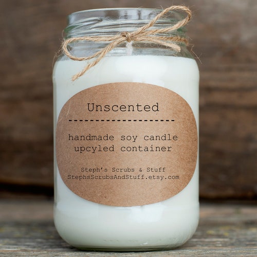 Unscented Soy Candle Soy Wax Candle No Scent Candle Etsy