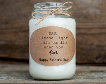 Father's Day Gift Candle, Funny Father's Day Gift, Funny Candles, Gift for Dad, Father's Day Joke Gift, Gift From Kids, Soy Candle Gift