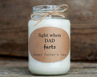 Vela de soja como regalo para el día del padre, regalo divertido para papá, regalo de cumpleaños para papá, vela de cera de soja, primer día del padre, regalo divertido para el día del padre