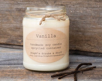 Vanilla Bean Soy Candle, Vanilla Candle, Soy Candle Vanilla, Scented Candles Vanilla, Soy Wax Candles, Neutral Scent Candle, Vanilla Candle