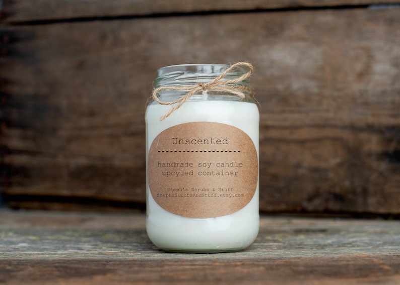 Unscented Soy Candle Soy Wax Candle No Scent Candle Etsy