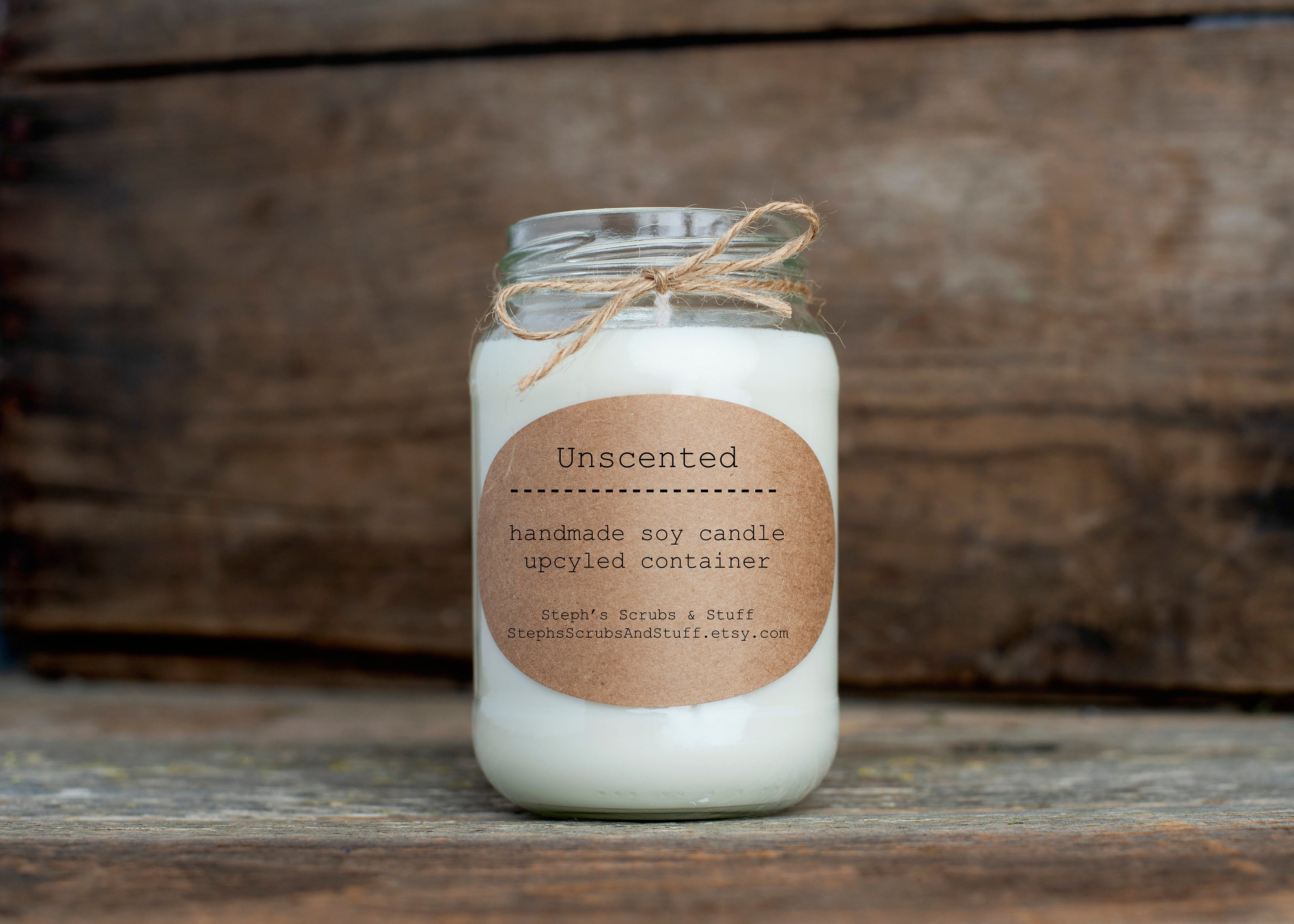 Handmade Dye Free Unscented Soy Wax 2.45 x 4.2 Pillar Candle 10oz