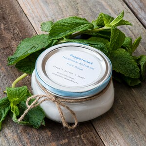 Natural Peppermint Face Scrub, Exfoliating Scrub, Face Wash, Acne Face Scrub, Facial Cleanser, Natural Skin Care, Tea Tree Skin Care