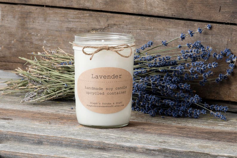 Lavender Scented Soy Candle, Lavender Candle, Floral Scented Candle, Lavender Candles Wedding Favors, Soy Candle Favors, Lavender Gifts image 1