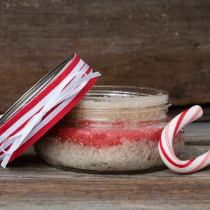 Candy Cane Body Scrub, Organic Sugar Scrub, Exfoliating Scrub, Peppermint Body Scrub, Christmas Gift, Sugar Scrub, Holiday Gift